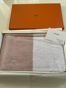 HERMES エルメス アヴァロン バスタオル Hロゴ ピンク 綿100% 未使用品 箱付き