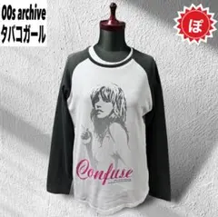 ✅00s y2k Confuse girl tobacco raglan tee