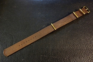 ◆Leather NATO G10Strap◆高品質国産本牛革キップレザー アンティークブロンズ カスタムオーダー(ラグ幅/バックル)受注生産 腕時計ベルト 