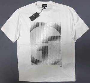 [新品・最終価格] GIORGIO ARMANI　GAの刺繍ロゴ入り【メンズ・ジャージ半袖Tシャツ】◆2023年春夏モデル　サイズ：52(XL相当)　◆色：白