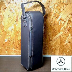 【侍】Mercedes-Benz メルセデス・ベンツ オリジナル ワインケース 赤黒ステッチ レザー 手持ちワインBOX 非売品 20=56