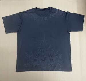 ♪綺麗【LOUIS VUITTON ルイヴィトン ヴェジェトゥルレースエンブロイダリーTシャツ RM201 TCE HIY89W チャコールグレー 4L】OK15573