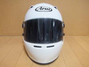 中古 Arai アライ GP-5X サイズS(55・56cm) 白/ホワイト フルフェイス ヘルメット スモークシールド交換 希少 当時物 旧車 カフェ等に