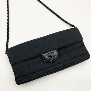 美品　CHANEL ニュートラベルライン　チェーンショルダーバッグ　ココマーク マトラッセ ハンドバッグ　ブラック　シャネル 