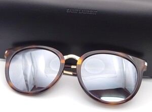 【SR-689】 美品 SAINT LAURENT サングラス SL 123/K 003 55□20 145 サンローラン 度なし ラウンド ブランド 眼鏡 メガネ