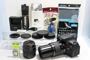 美品 【Canon EOS Kiss X5 ダブルレンズセット】 初心者おすすめセット　初期不良返品対応有り　標準＋望遠レンズ