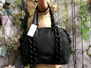 ●超美品●Salvatore Ferragamo フェラガモ●ガンチーニ●カーフ レザー 本革●ハンド バッグ●黒●SV金具●腕掛け●B5 書類 収納●Js53760