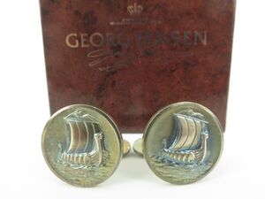 Georg Jensen ジョージジェンセン　カフス　シルバー SV925　シップ 帆船　50番　お洒落な　アクセサリー