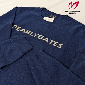 ★新品正規品 PEARLYGATES/パーリーゲイツ カシミヤ100%クルーネックニットプルオーバー 5(L)　最上ランクカシミヤ100%