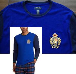 【既決USA】Polo Ralph Lauren ・ ラルフローレン@完売胸元刺繍【Polo】ロゴ入ワフッル【RL Crest Patch Thermal Waffle Knit Shirt】@2XL