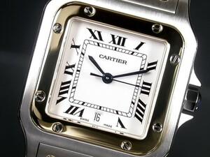 ★極美品 Cartier カルティエ サントス ガルベ 18金SS LM Cal.87 アイボリー 綺麗！