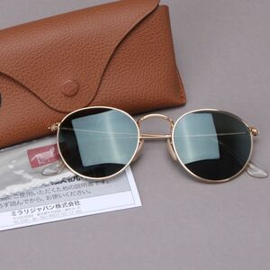 新品同様 RayBan レイバン サングラス RB3447 001 サイズ：50□21-145 ROUNDMETAL 眼鏡 メンズ ケース付き #60※0905-28/k.g