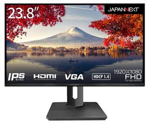 【中古】JAPANNEXT 23.8インチ モニター フルHD 1920x1080解像度 IPS ディスプレイ (HDMI/スピーカー内蔵/高さ調節