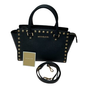 ◎◎ MICHAEL KORS マイケルコース 2WAYショルダーバッグ ハンドバッグ スタッズ ブラック やや傷や汚れあり