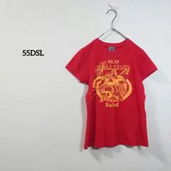 55DSL　ディーゼル　Tシャツ 半袖　カットソー　レッド　プリント