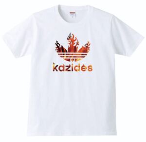 【送料無料】【新品】kazides 火事です Tシャツ パロディ おもしろ プレゼント メンズ 白 Sサイズ