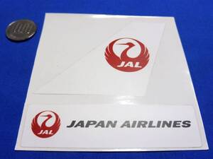 日本航空 JAL 尾翼＆長方形ステッカー2枚セット(鶴丸/ワンワールド/ONEWORLD/スーツケース/シール/リモワ/ゼロハリ) 