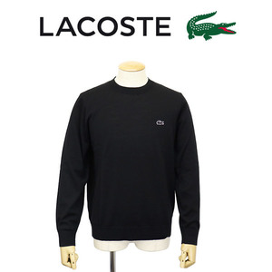 LACOSTE (ラコステ) AH5804 ウォッシャブル ウール クルーネック ニットセーター LC328 031ブラック 5-L