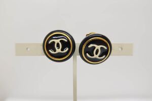 CHANEL シャネル　ココマーク 95A イヤリング ブラック ラウンド ヴィンテージ アクセサリー