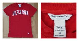 【Abercrombie＆Fitch アバクロンビーアンドフィッチ 半袖 Tシャツ size:M レディース RED 中古　USED 　アバクロ　ハワイで購入】