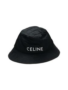 CELINE◆21AW/Bucket Hat In Nylon Twill/着用感有/L/ナイロン/BLK/2AUB0930C//