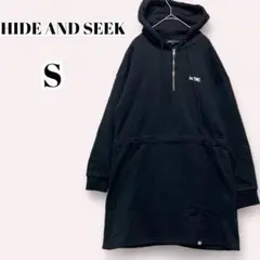 【HIDE AND SEEK】ハーフジップパーカーチュニック　 Sサイズ　 黒