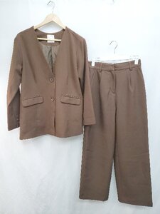 ◇ PAGEBOY ページボーイ ALICIA シングル スーツ セットアップ 上下 サイズS ブラウン レディース P