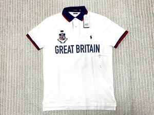 POLO RALPH LAUREN ポロ ラルフローレン 半袖ポロシャツ US:M /JP:L 未使用 ホワイト 英国GREAT BRITAIN