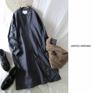 1万☆超美品☆ユナイテッドアローズ UNITED ARROWS☆ロングブルゾン 38サイズ☆E-M 5794