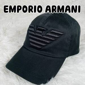 新品未使用 EMPORIO ARMANI エンポリーアルマーニ キャップ 帽子 ロゴ ブラック 627522 CC995 00020