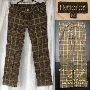 ダメージ加工★チェックパンツ M / Hysterics★スラックス ボトムス ロングパンツ ヒステリックス HYSTERIC GLAMOUR ヒステリックグラマー