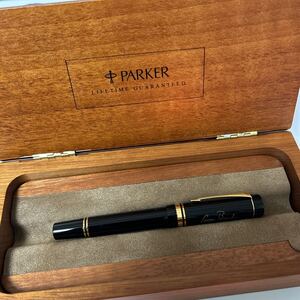 パーカー　デュオフォールド　18k 100th anniversary parker ブラック 木箱　保証書　付属　ジョージブッシュ　