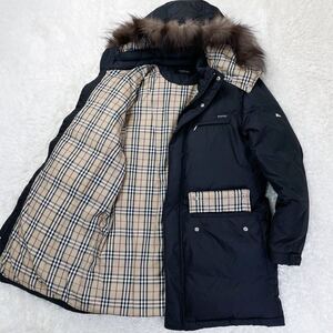 未使用級 LL バーバリーブラックレーベル ダウン BURBERRY BLACK LABEL 2way ジャケット コート ホワイトグースダウン 