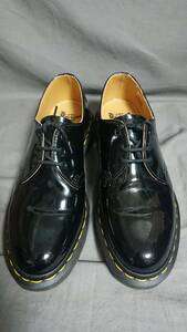 ★【返品OK】ドクターマーチン　UK6　約24.5㎝　PATENT LAMPER　10084 3ホール　ブラック　【Dr.Martens 】