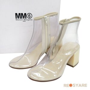 新品同様 MM6 Maison Margiela エムエム6 メゾンマルジェラ S40WU0142 Transparent スケルトン サイドジップ アンクル ブーツ 箱付 47001