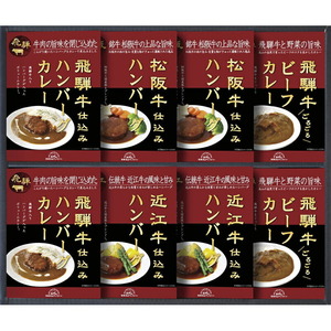 〔ギフト〕飛騨高山ファクトリー 松阪牛・近江牛・飛騨牛仕込みハンバーグ&カレー詰合せ C-C