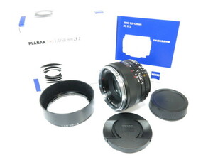 【 極美品 】Carl Zeiss 50mmF1.4 ZF.2 ニコン Fマウント レンズ フード 説明書 元箱付き [管X3918]