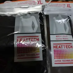 ユニクロHEATTECH XL ブラック、ダークブラウン ＵネックＴ