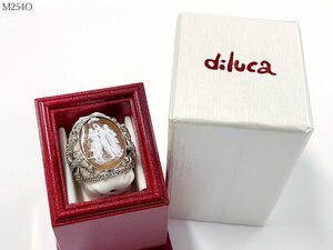 diluca ディルーカ カメオ リング 指輪 K18WG ダイヤ 0.33ct 約11～11.5号 箱付き レディース アクセサリー M254OG