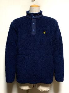 未使用:LYLE & SCOTT(ライルアンドスコット).ボアフリース プルオーバー ジャケット L(紺/肩48幅58丈68/uniqlo white mountaineering type)