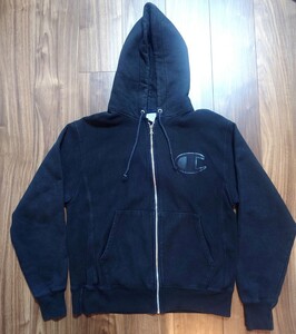 【vintage】00年代 Champion reverse weave ZIP HOODED 青タグ復刻【 vintage】 reverse weave【XL】黒【希少】デカサイズ【レア】美品