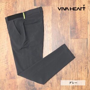 秋冬/VIVA HEART/79cm/機能性パンツ 撥水 透湿 シワ防止 ストレッチ 無地 ウエストゴム 快適 ゴルフ 新品/グレー/jd133/