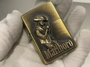 1円 ZIPPO ライター マルボロ Marlboroジッポ Zippoオイルライター真鍮製 中古品 喫煙グッズ ジッポー 火花確認済R674283