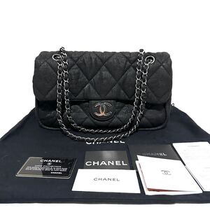 希少◇CHANEL シャネル マトラッセ ココマーク チェーンショルダーバッグ Wチェーン ダブルチェーン コーティングナイロン ユニセックス