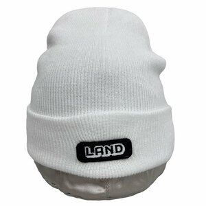 ランド バイ ミルクボーイ LAND by MILKBOY 美品 ビーニー ニットキャップ ニット帽 ロゴ ワッペン 白 ホワイト 0225 メンズ レディース