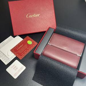 【未使用 正規品】 カルティエ 財布 ボルドー Wホック 2C ボルドー ユニセックス メンズ レディース 【2306Ca28】