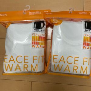 ☆TOPVALU☆PEACEFITWARM綿100%長袖クルーネック２枚☆サイズ　３X L白☆