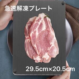 解凍プレート 解凍トレイ 冷凍 冷凍食品用 自然解凍29.5x20.5cm 黒 ブラック 急速解凍 アルミプレート 肉 魚 解凍ツール 家庭用 便利 調理