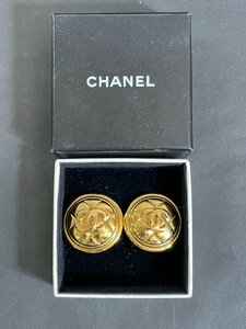 【長期保管品】CHANEL シャネル イヤリング マトラッセ ココマーク ラウンドゴールドカラー　GOLD COLOR クリップ式