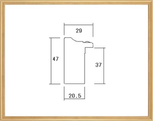 額縁　油絵/油彩額縁 出展用木製仮縁 7300 F60号 ゴールド